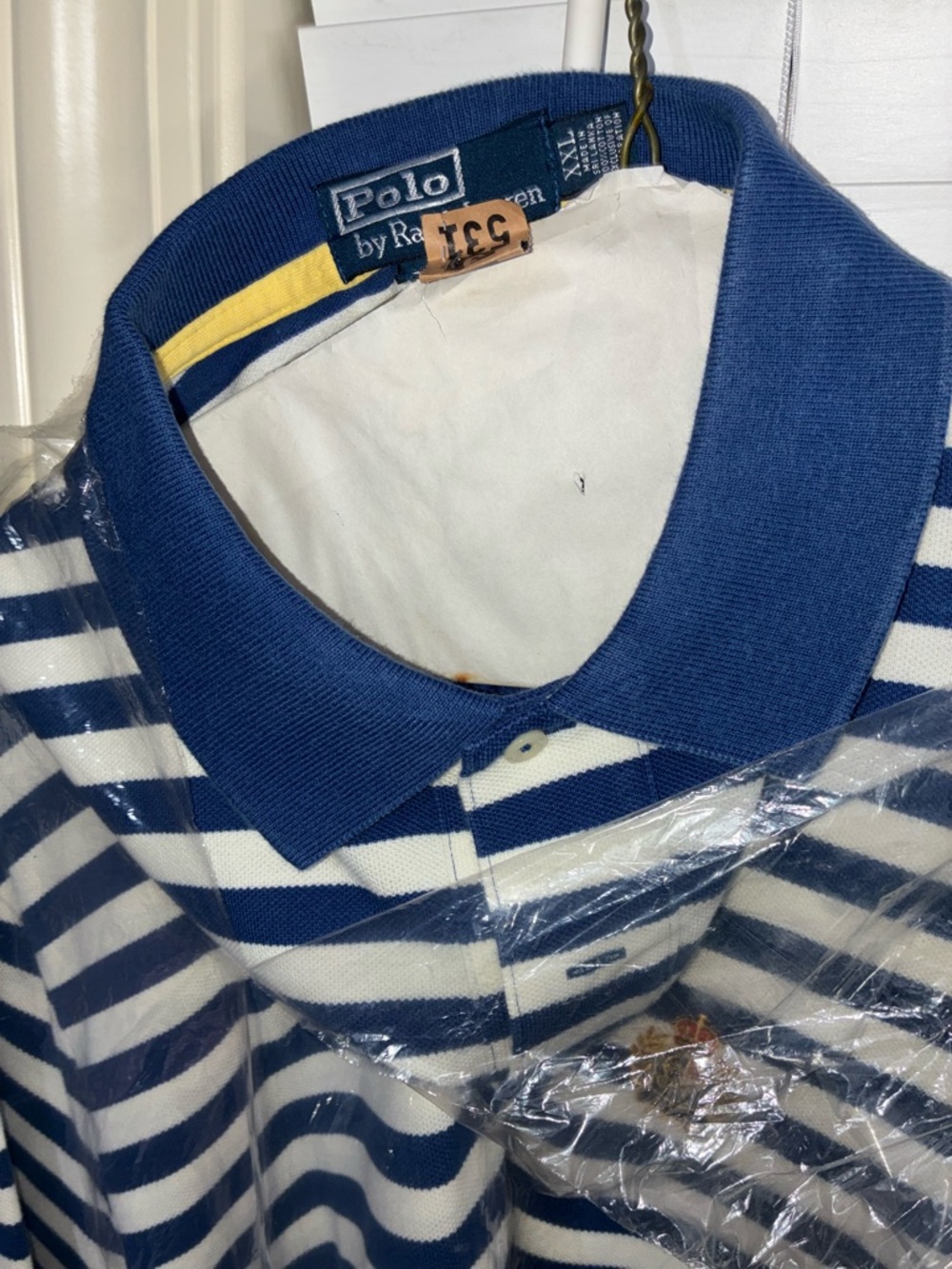 Polo by Ralph Lauren Blue & White Striped Rugby Polo